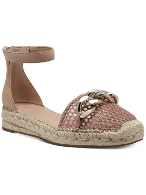 Womens Closed Toe Ankle Strap Espadrille Heels