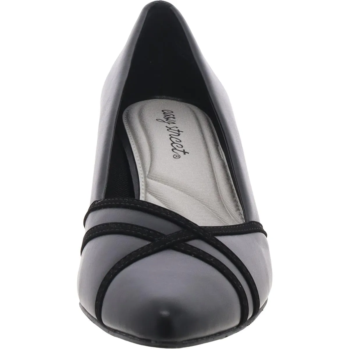Womens Comfort Insole Faux Leather Block Heels