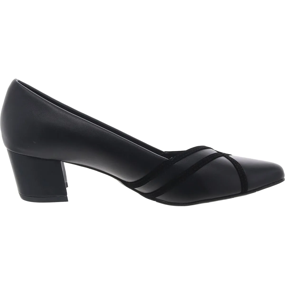 Womens Comfort Insole Faux Leather Block Heels