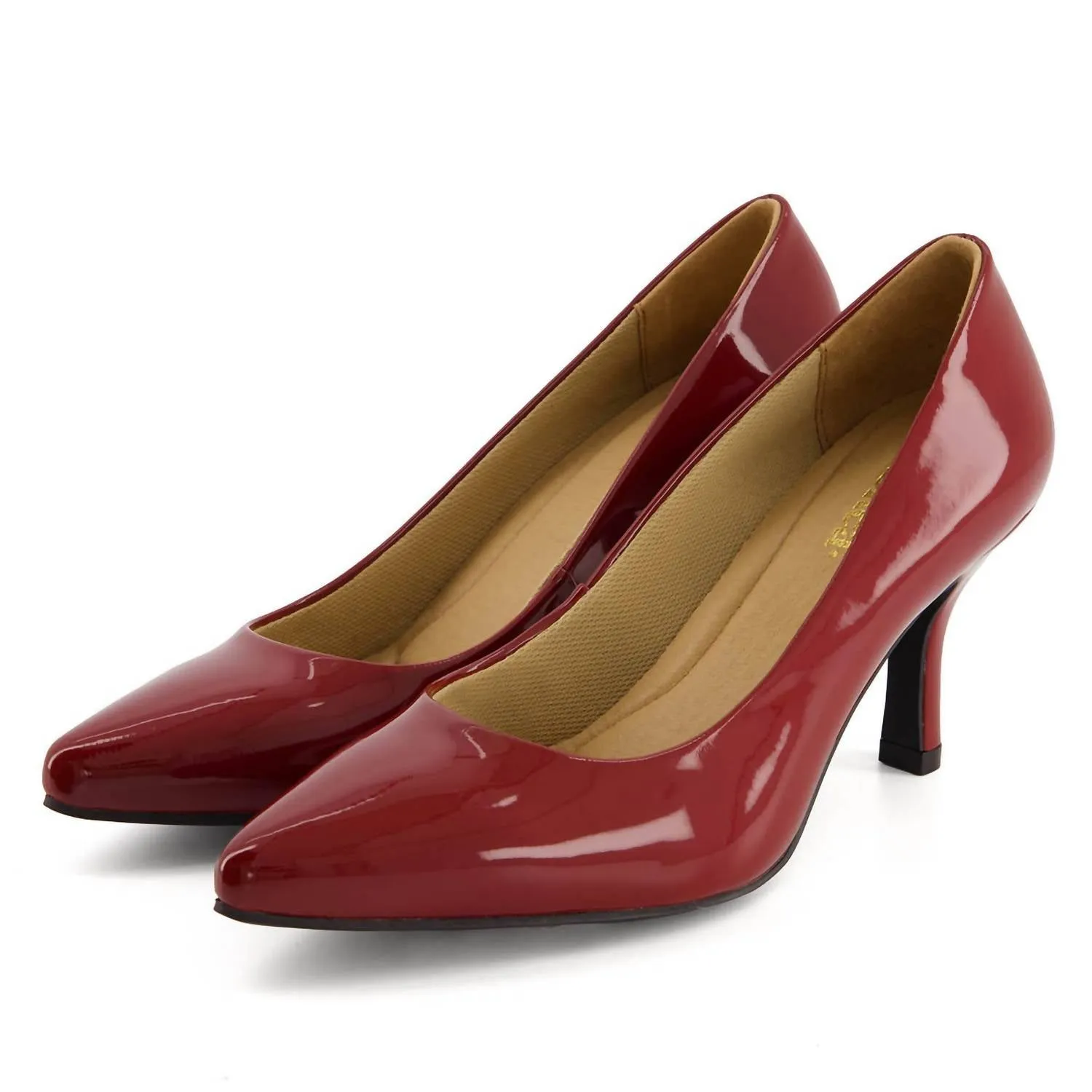 Women's Comfort Plus Medium Heel Stilettos Shoes In Medium Red