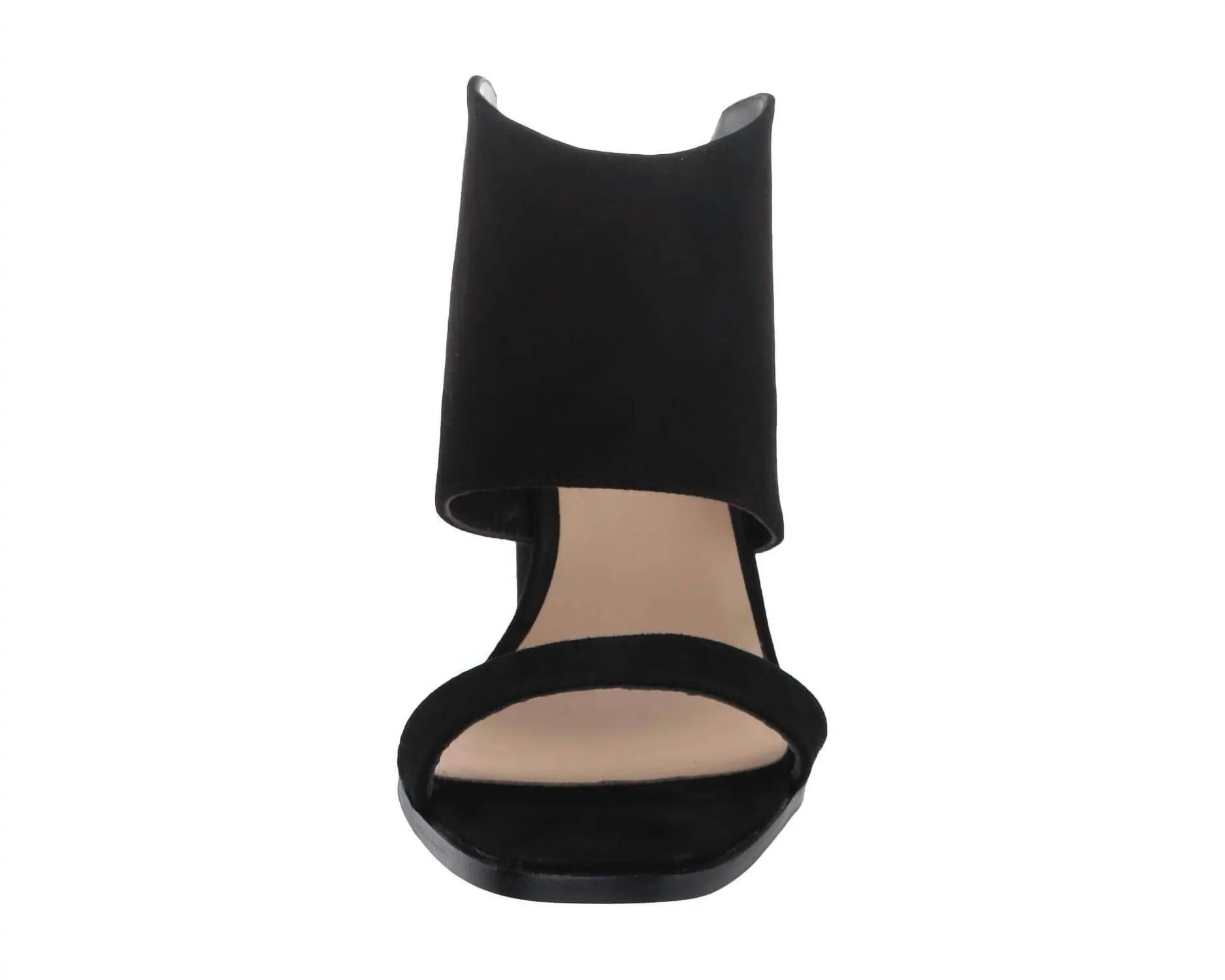 Women's Double Strap Slip On Heels In Black