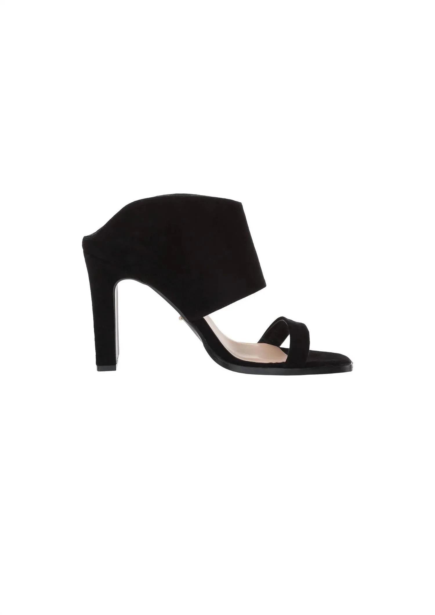 Women's Double Strap Slip On Heels In Black