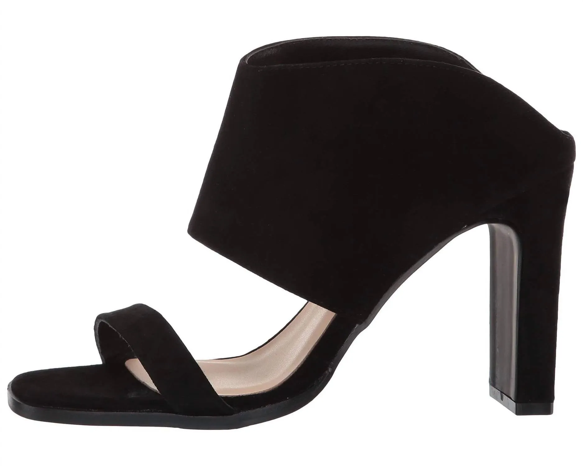 Women's Double Strap Slip On Heels In Black