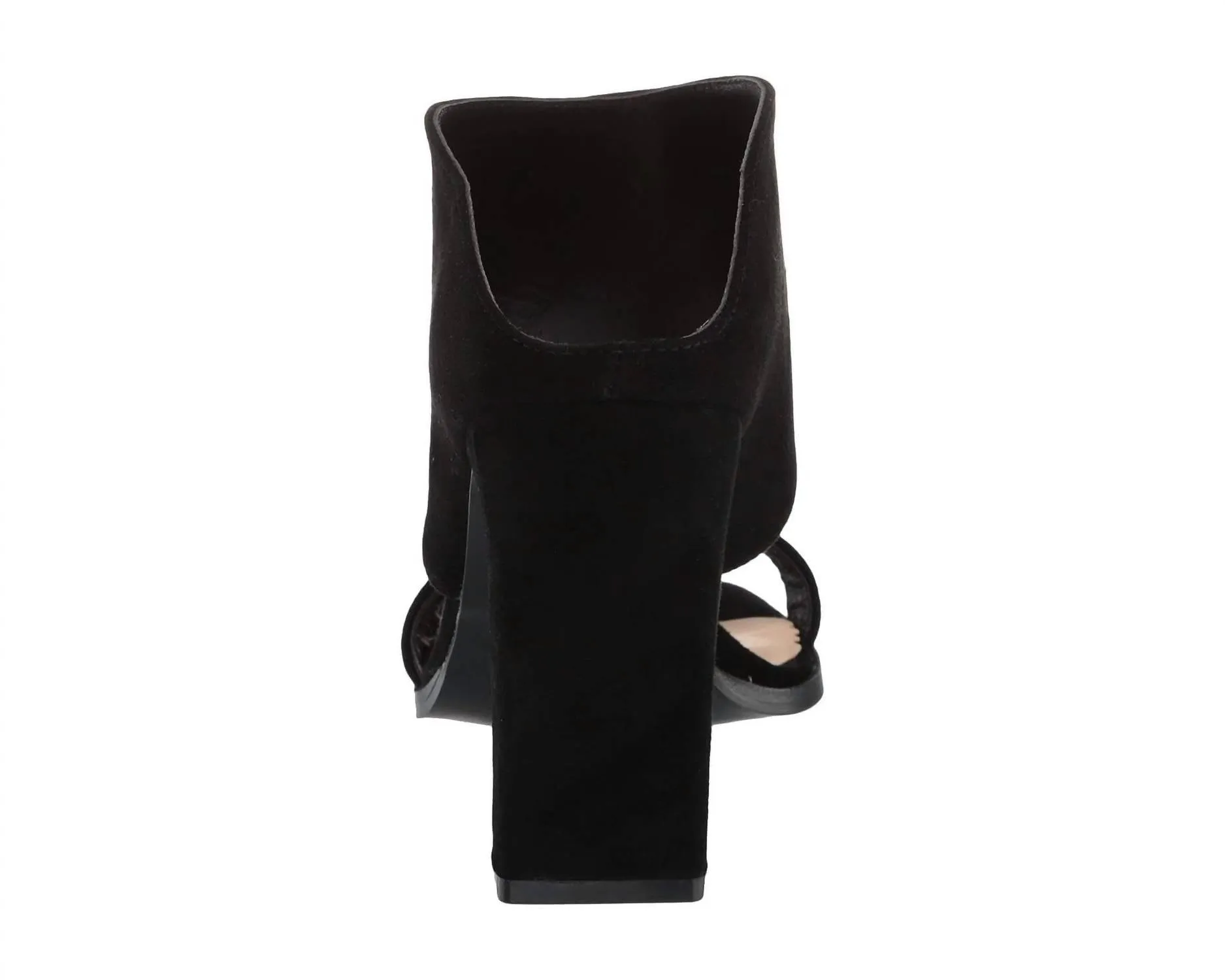 Women's Double Strap Slip On Heels In Black