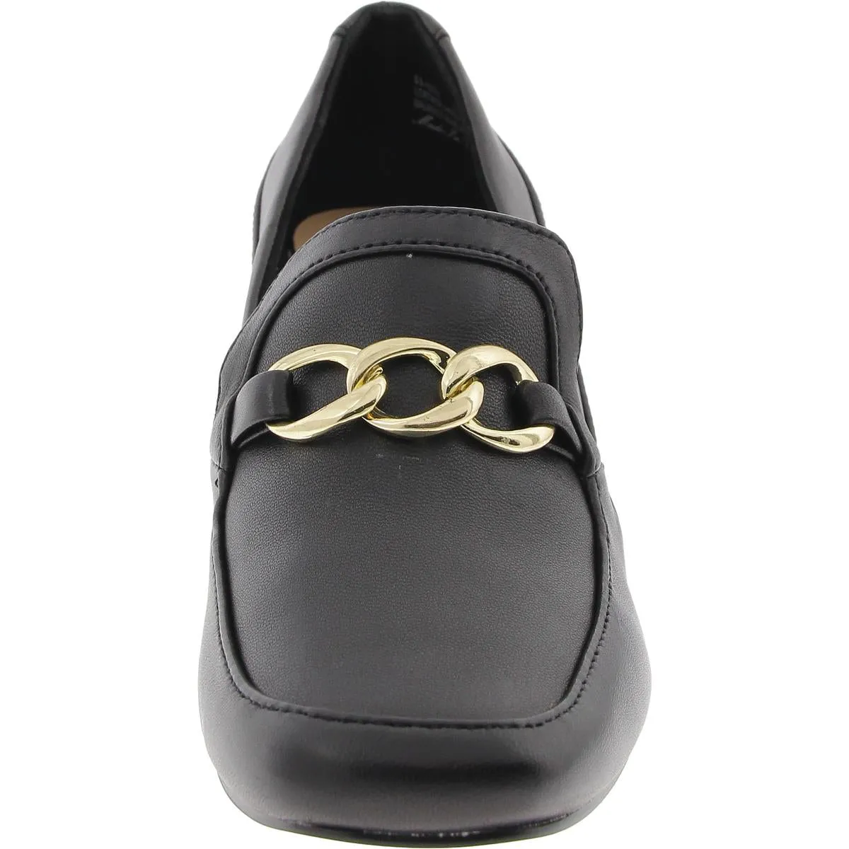 Womens Embellished Leather Loafer Heels