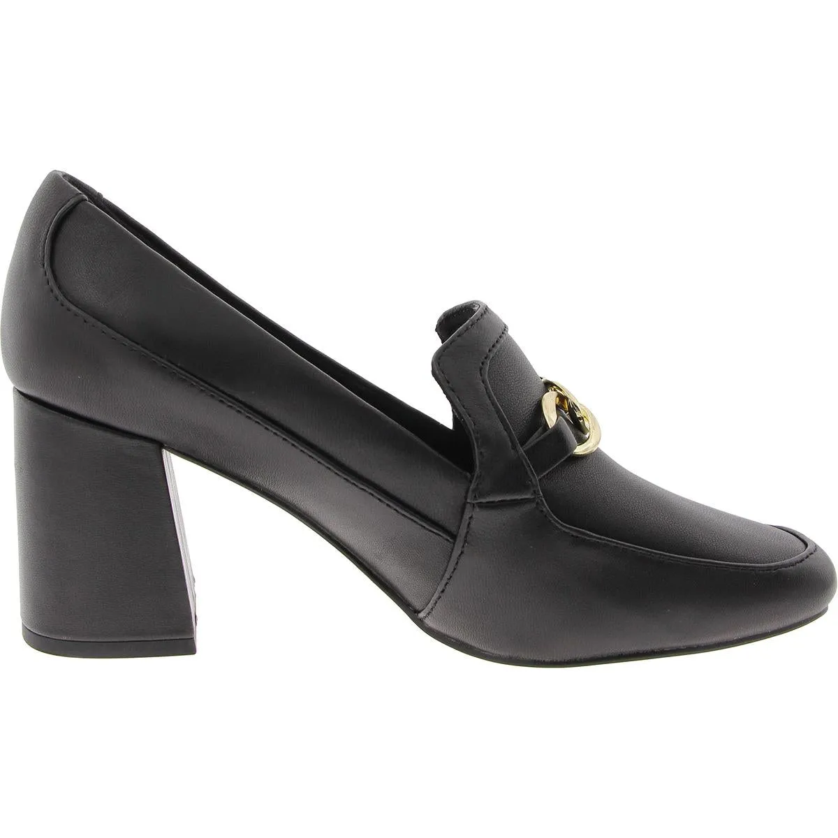 Womens Embellished Leather Loafer Heels