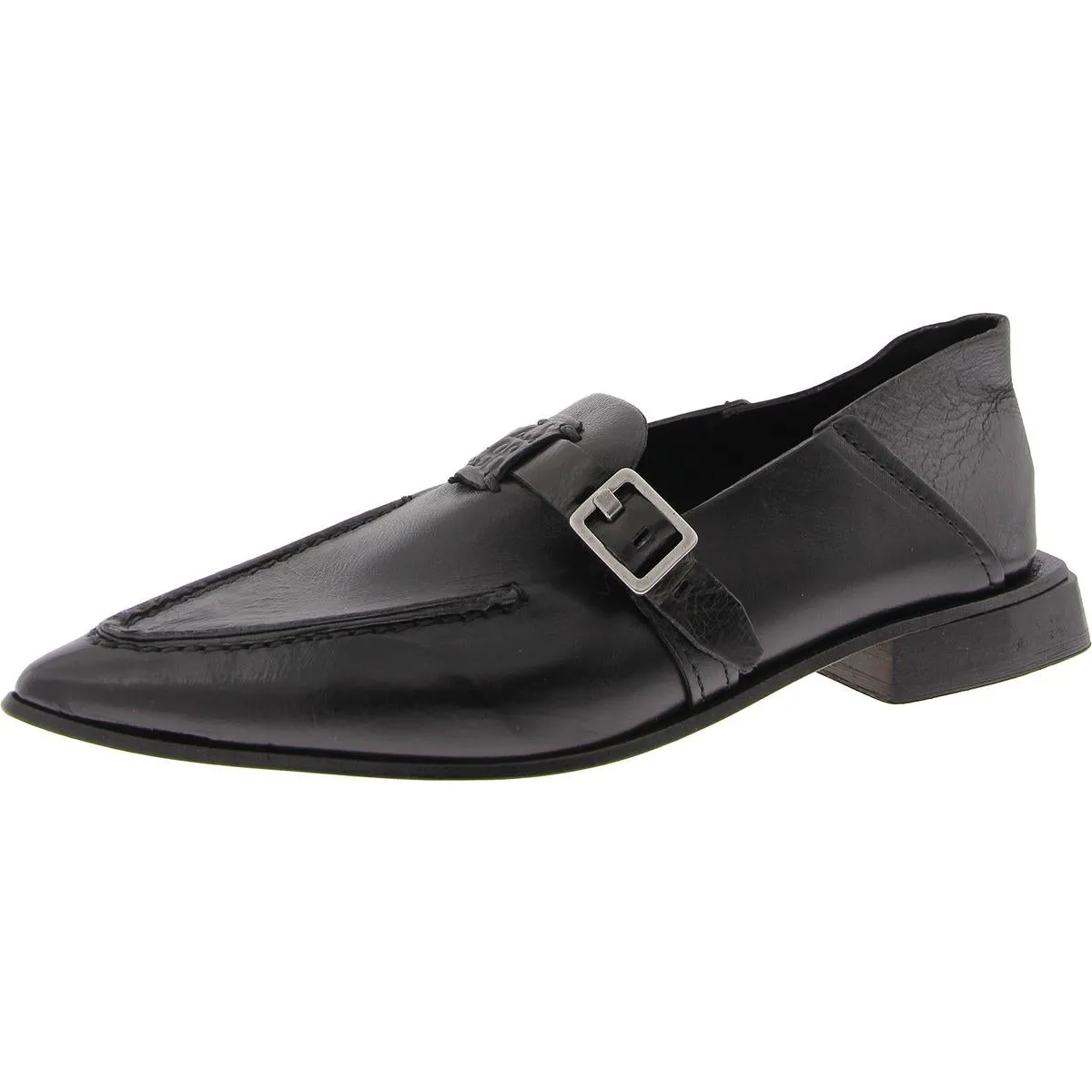 Womens Embellished Leather Loafer Heels