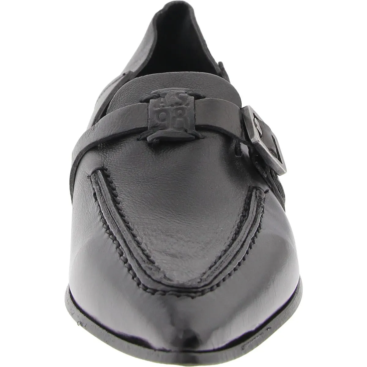 Womens Embellished Leather Loafer Heels