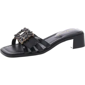 Womens Embellished Leather Mules