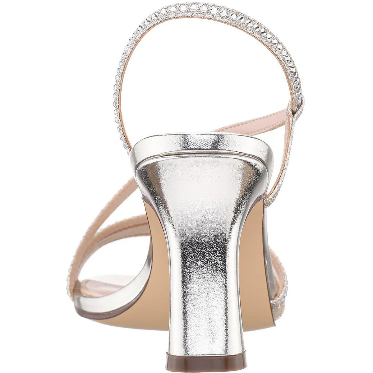 Womens Embellished Leather Slingback Heels