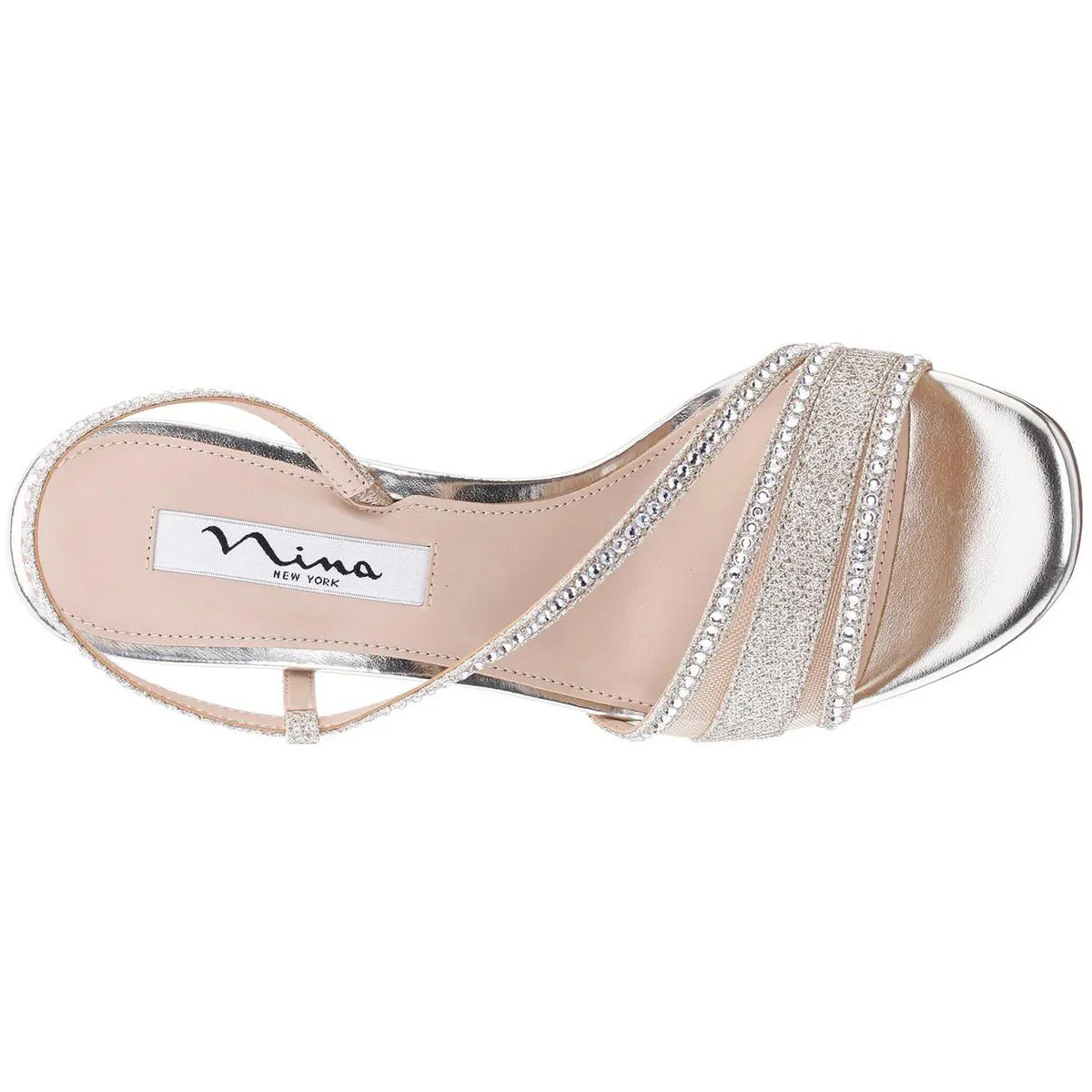 Womens Embellished Leather Slingback Heels