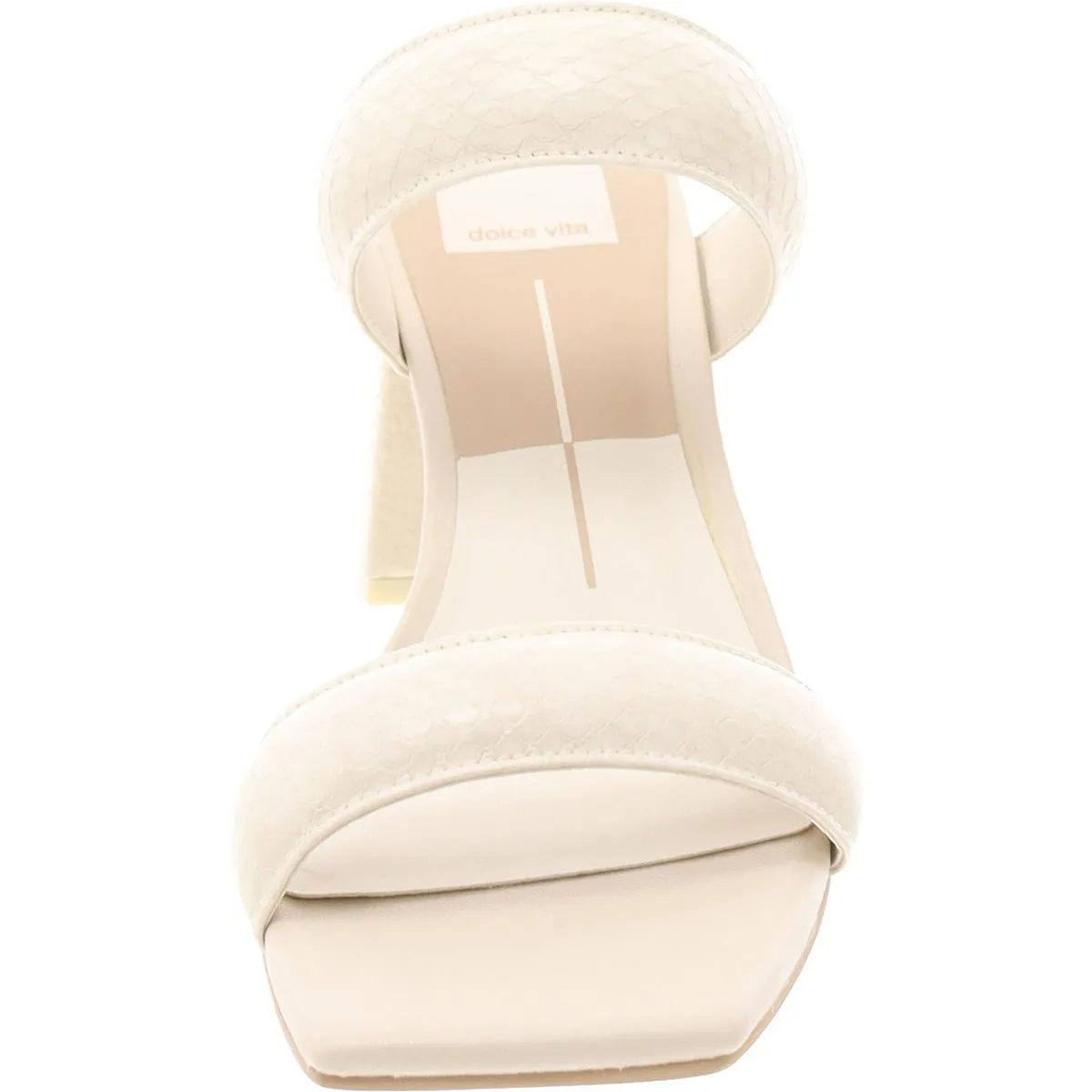 Womens Embossed Faux Leather Slide