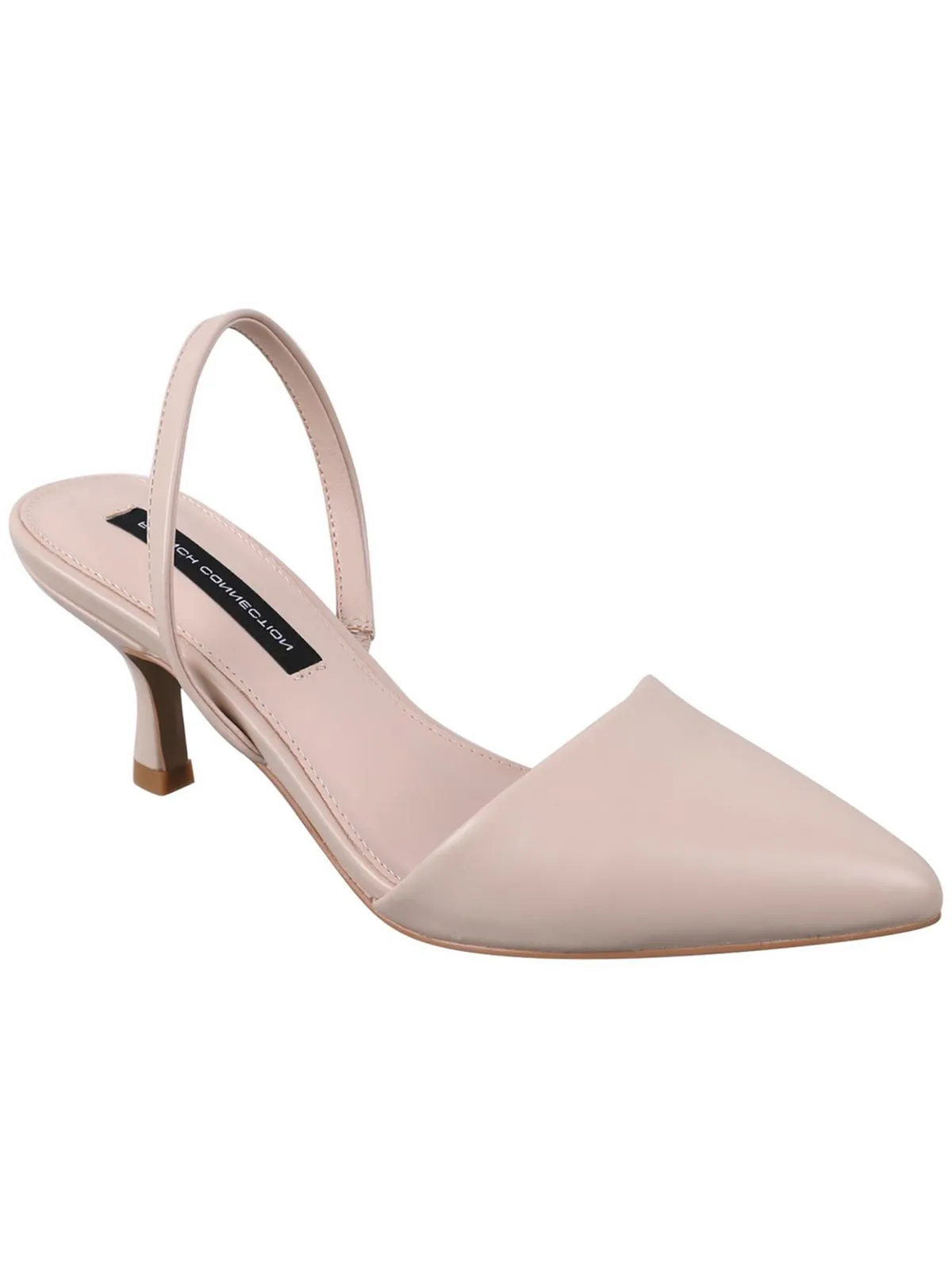 Womens Faux Leather Burnished Slingback Heels