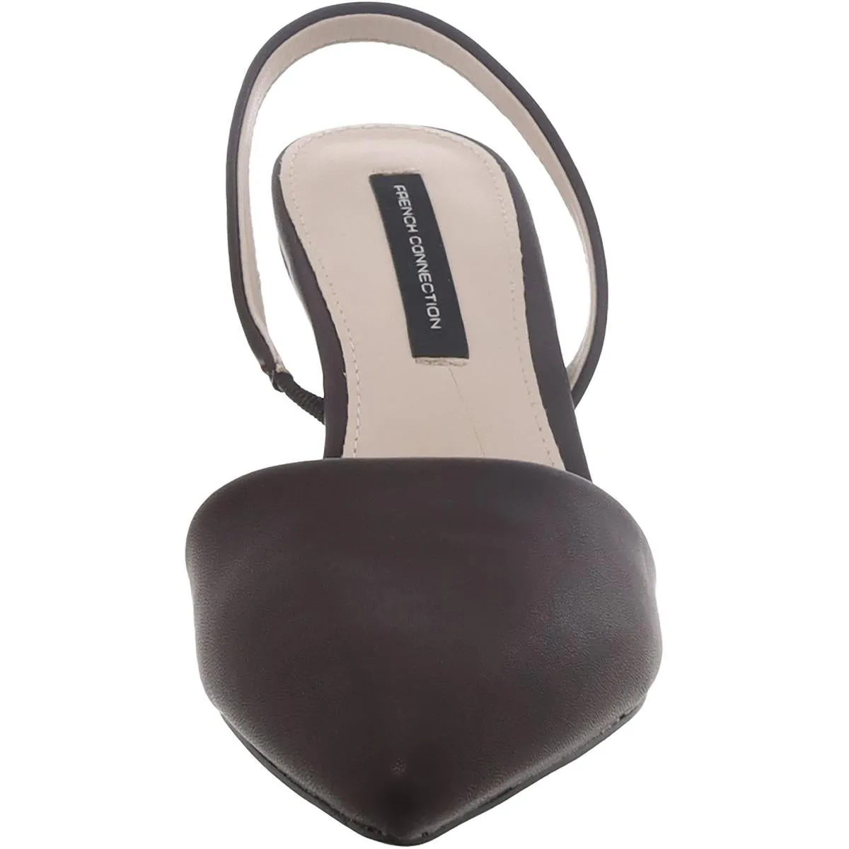 Womens Faux Leather Burnished Slingback Heels