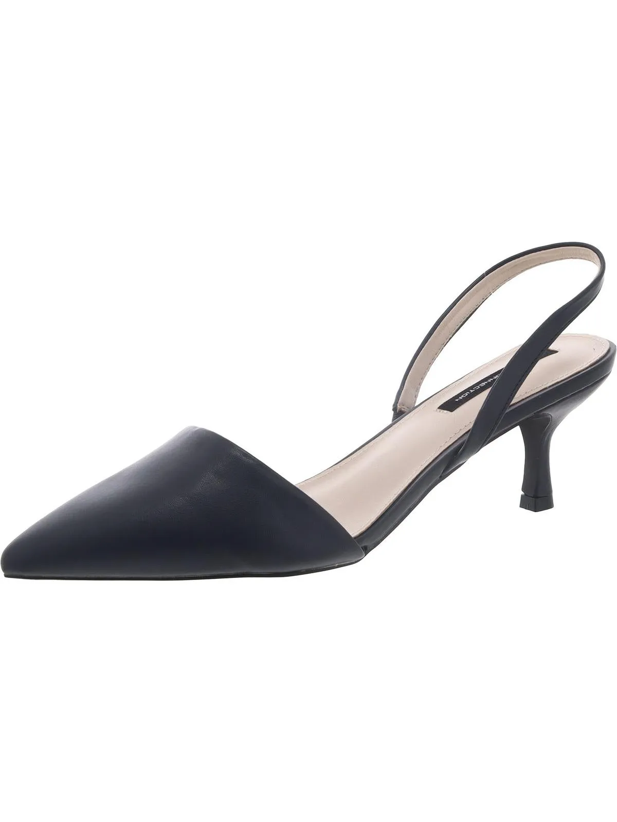 Womens Faux Leather Burnished Slingback Heels