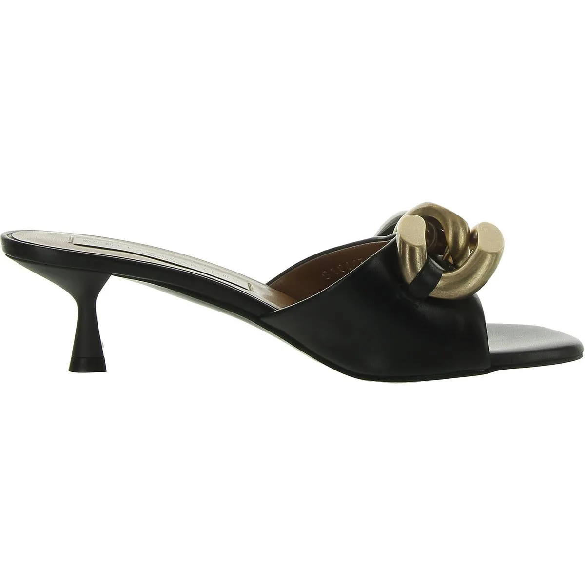 Womens Faux Leather Heel Slide