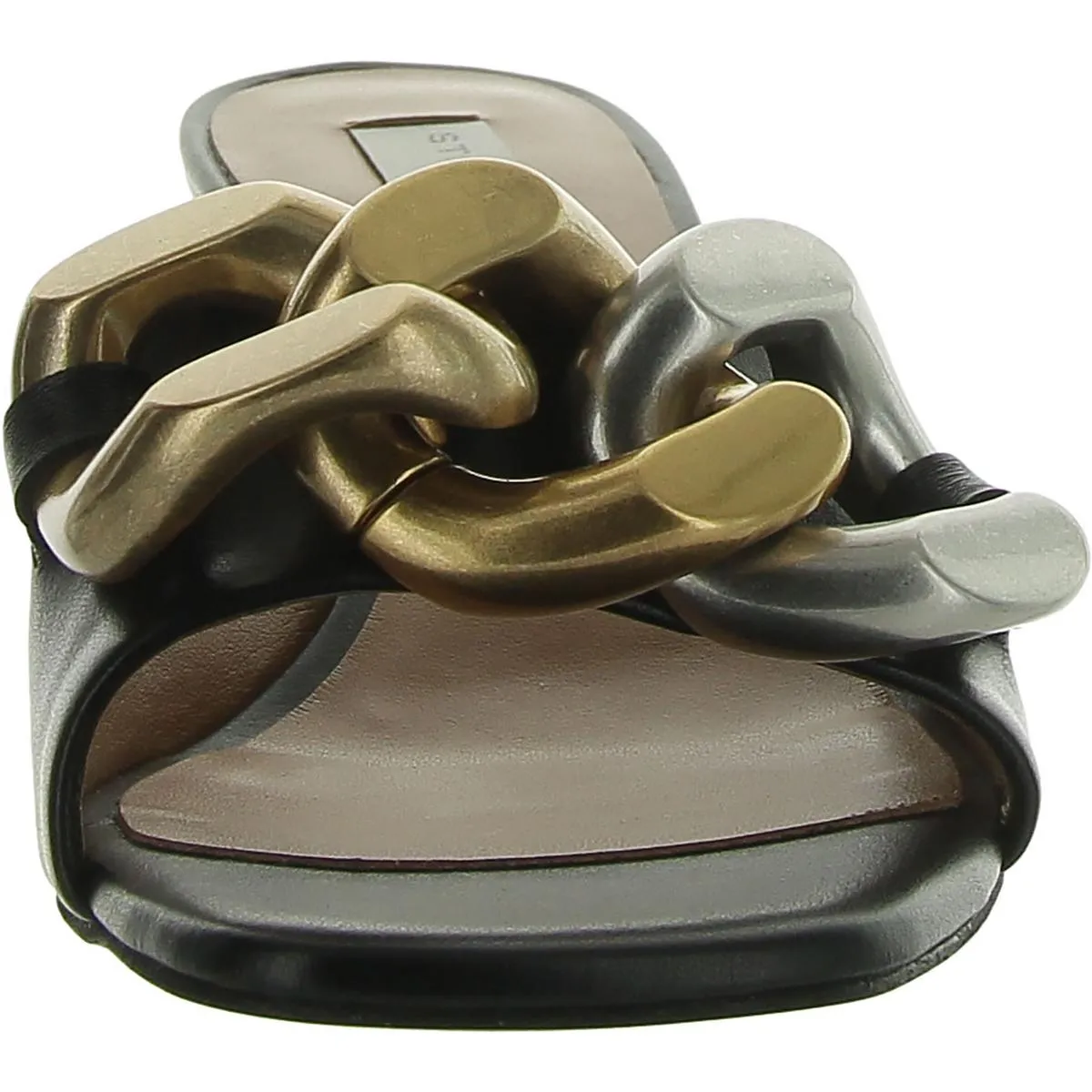 Womens Faux Leather Heel Slide