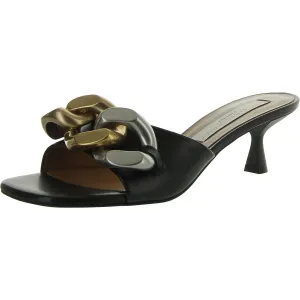 Womens Faux Leather Heel Slide