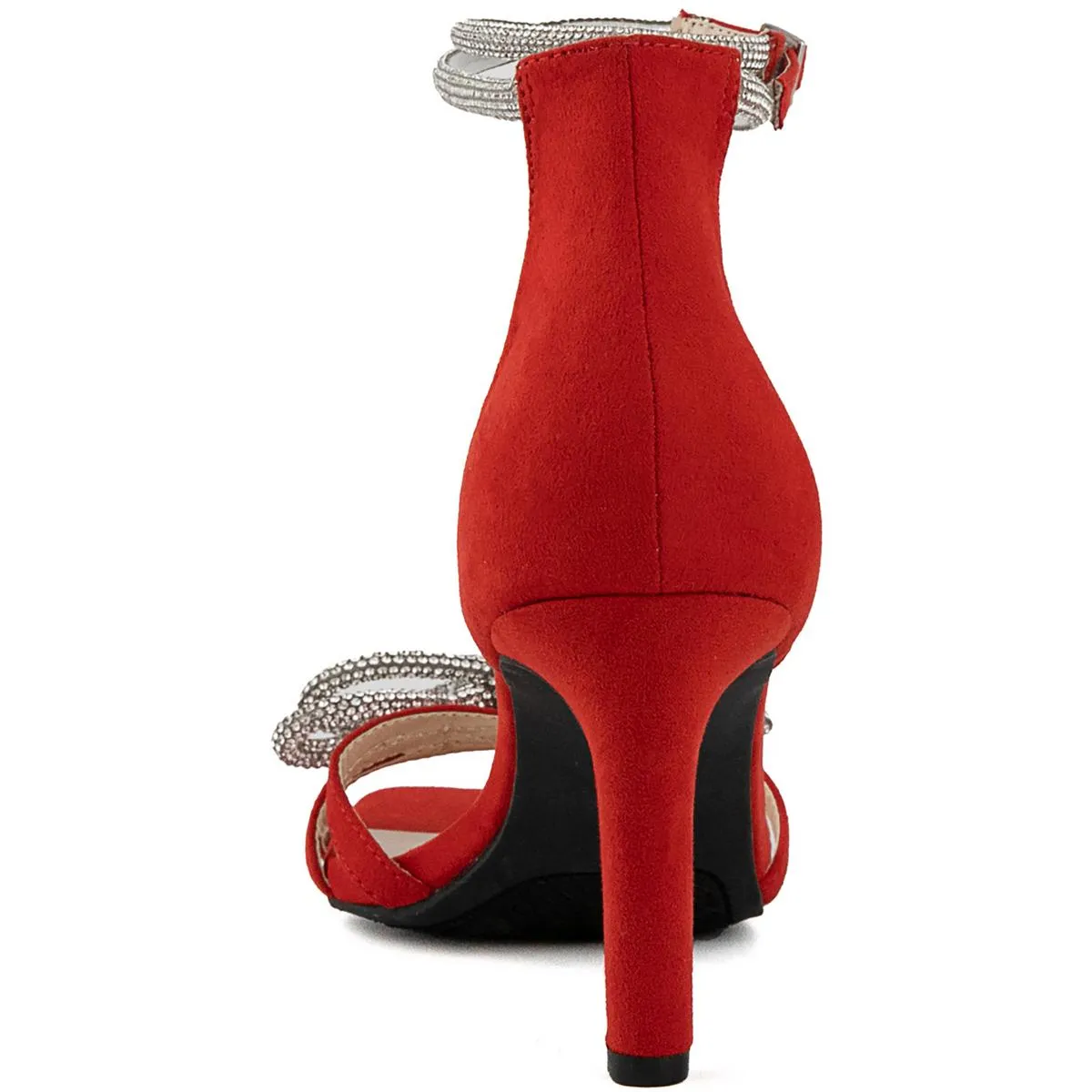 Womens Faux Suede Cushioned Footbed Ankle Strap