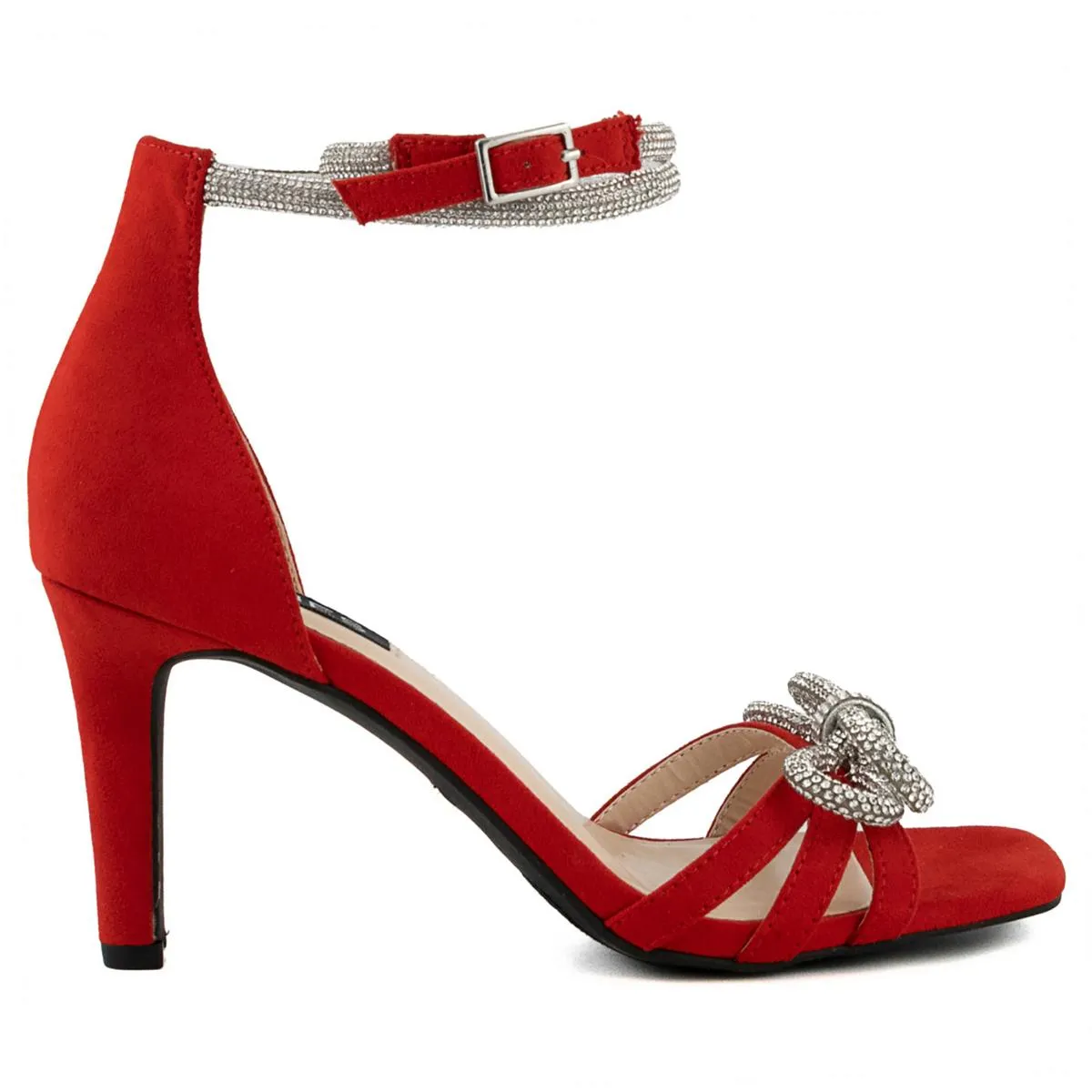 Womens Faux Suede Cushioned Footbed Ankle Strap
