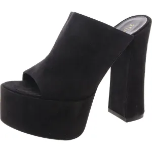 Womens Faux Suede Mules