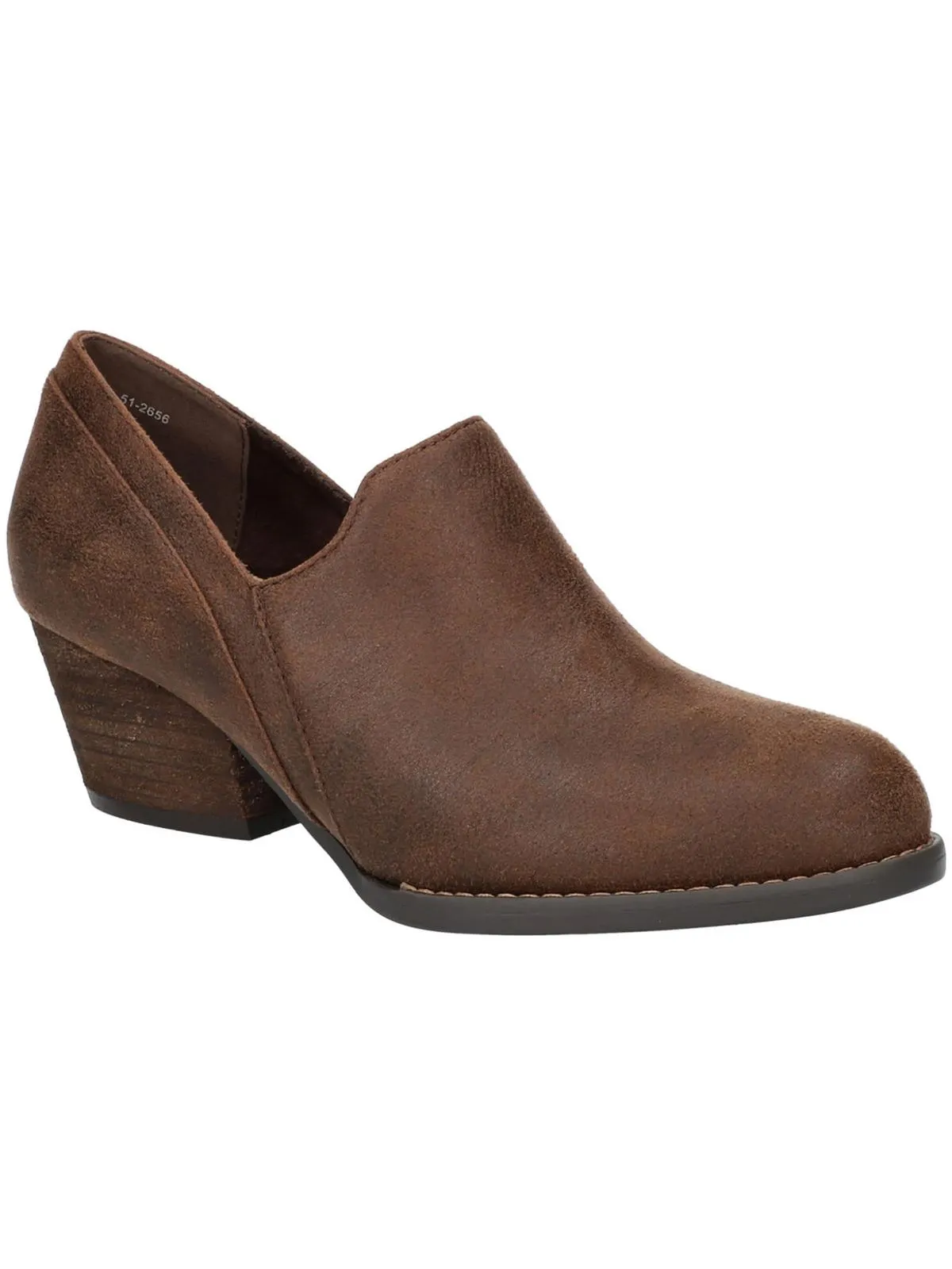 Womens Faux Suede Slip On Loafer Heels