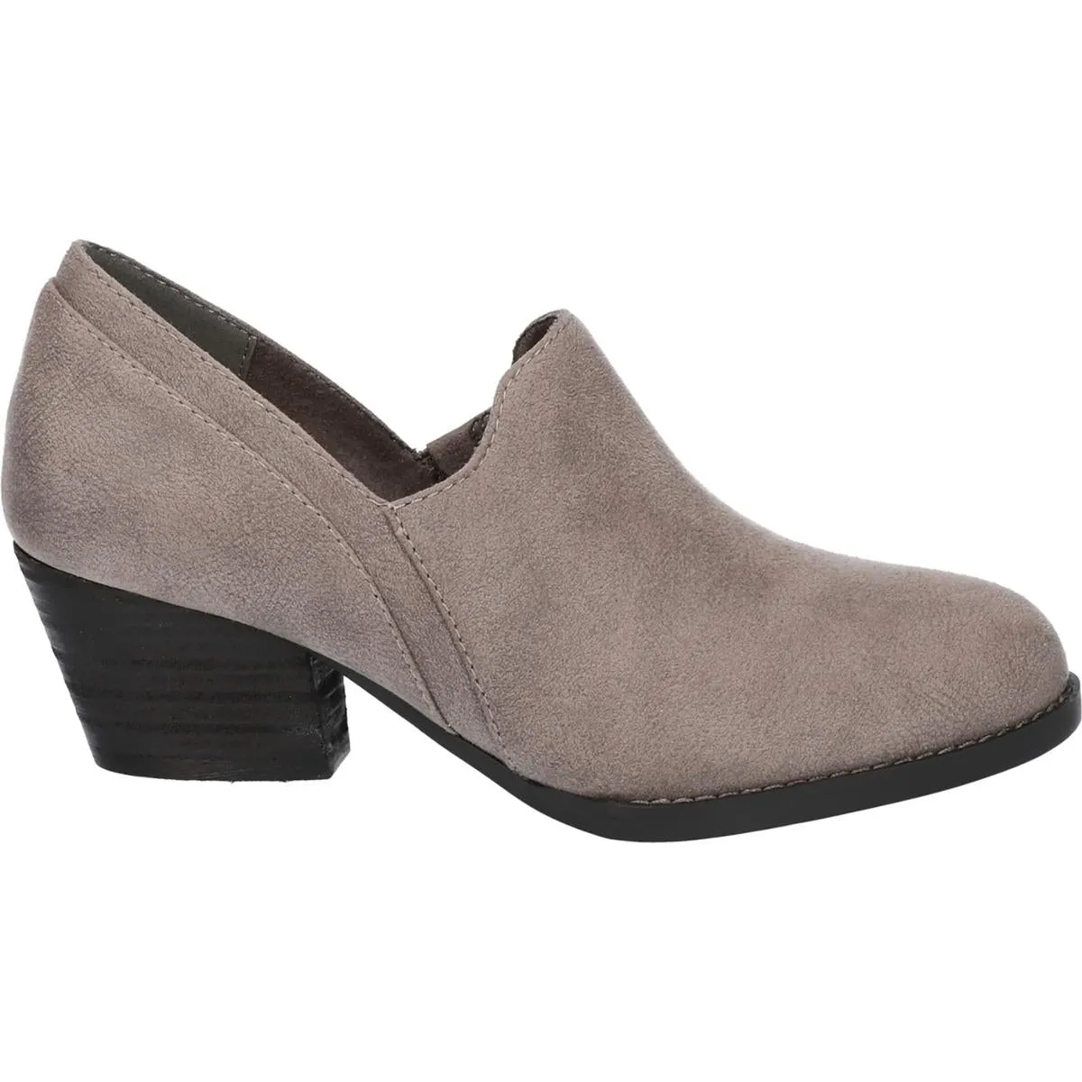 Womens Faux Suede Slip On Loafer Heels