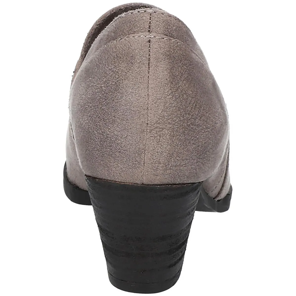 Womens Faux Suede Slip On Loafer Heels