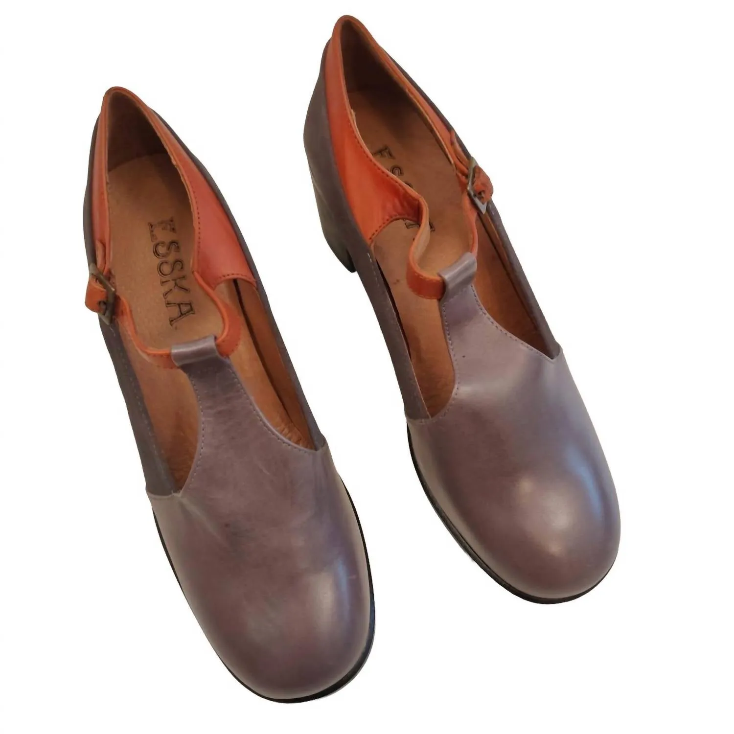 Women's Flynn Block Heel Shoes In Grey/rusty