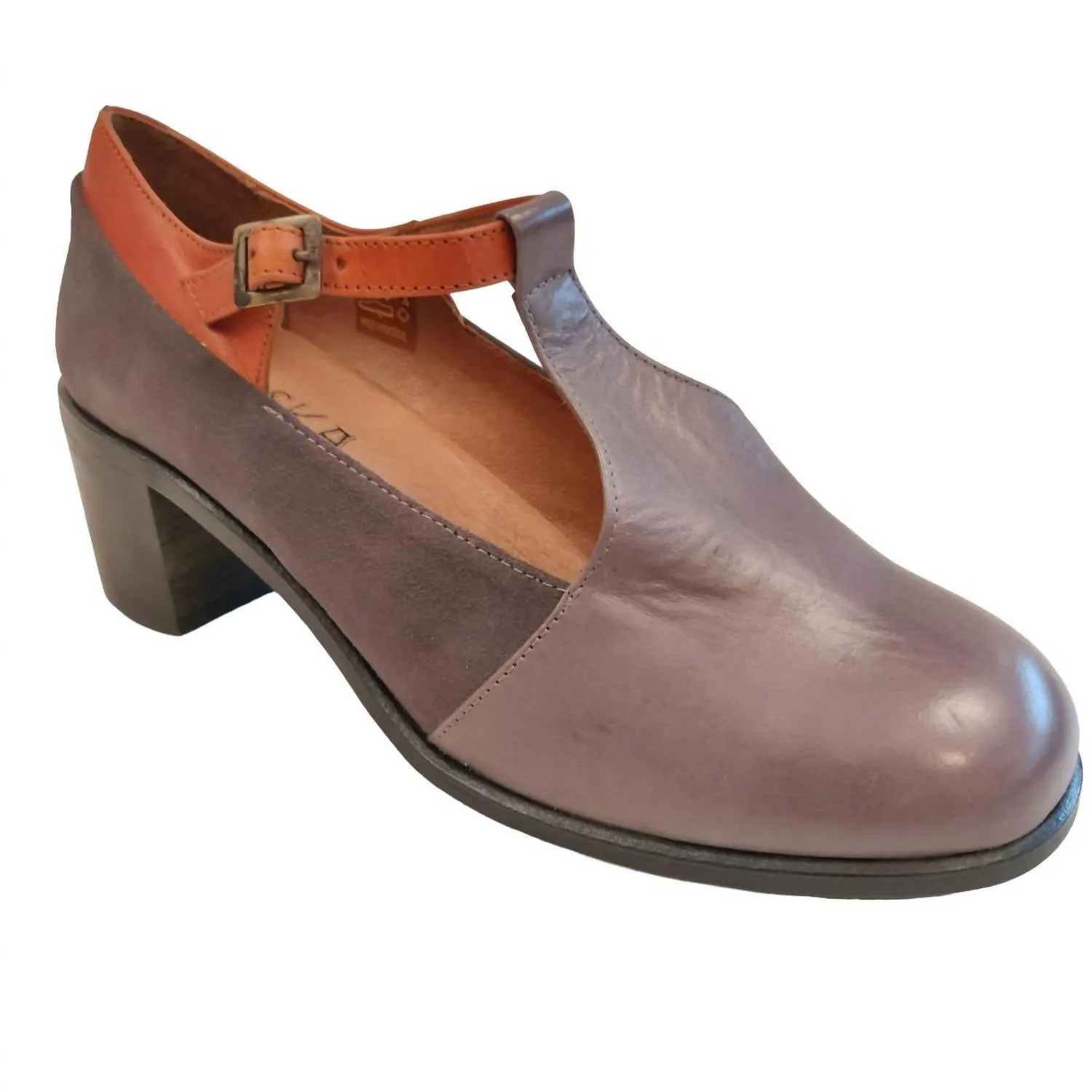 Women's Flynn Block Heel Shoes In Grey/rusty