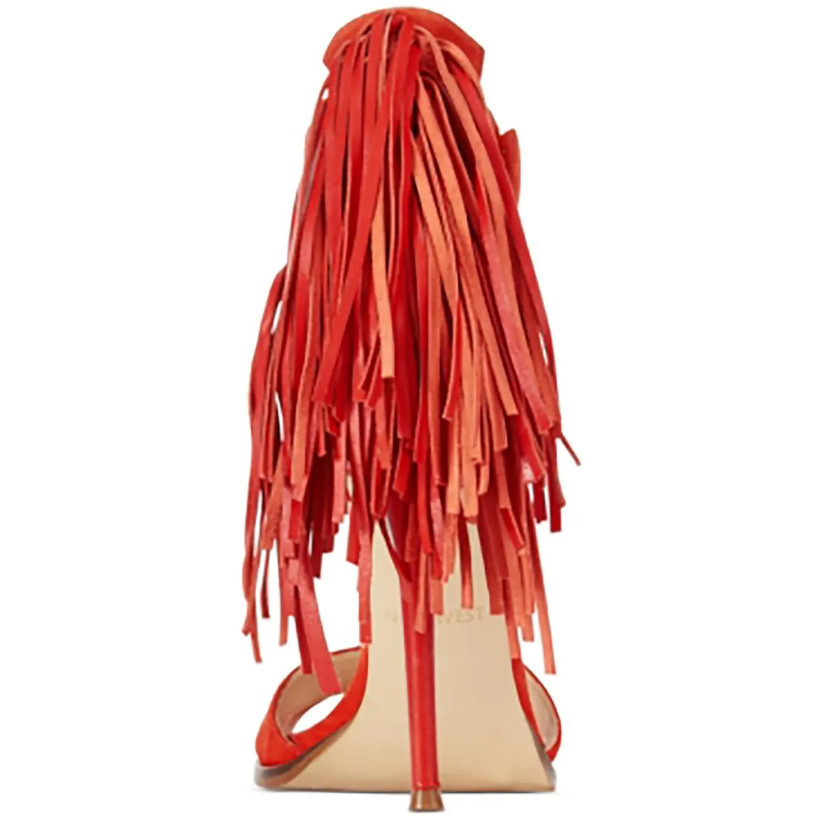 Womens Fringe Manmade Ankle Strap