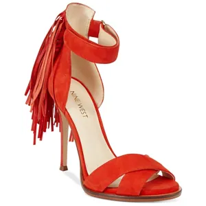 Womens Fringe Manmade Ankle Strap