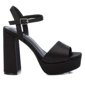 Women's Heeled Platform Sandals In Black