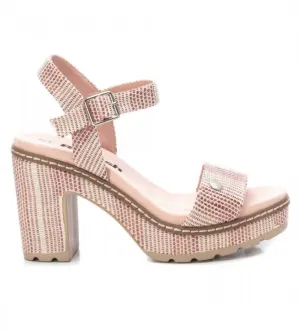 Women's Heeled Platform Sandals In Nude