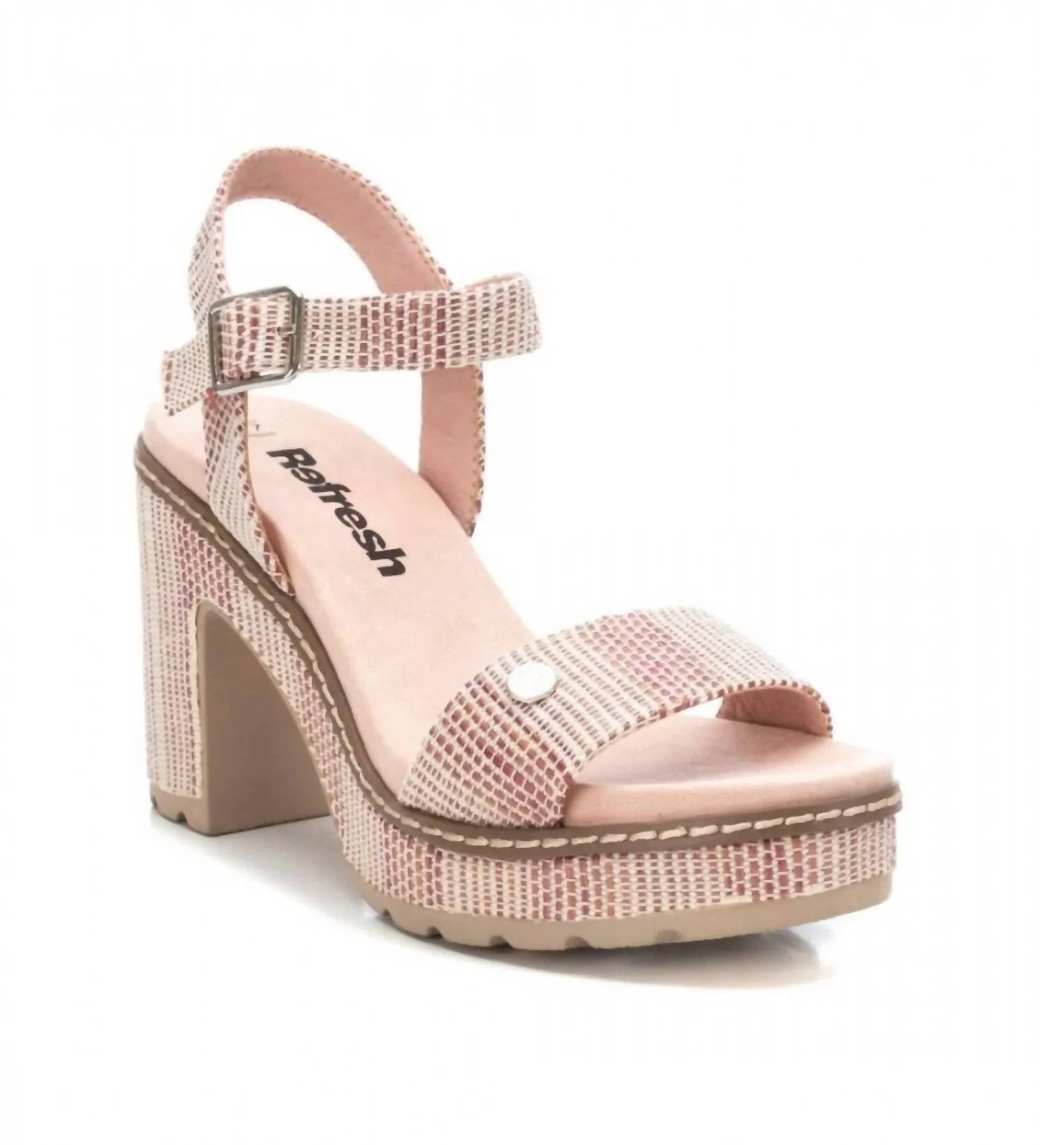 Women's Heeled Platform Sandals In Nude
