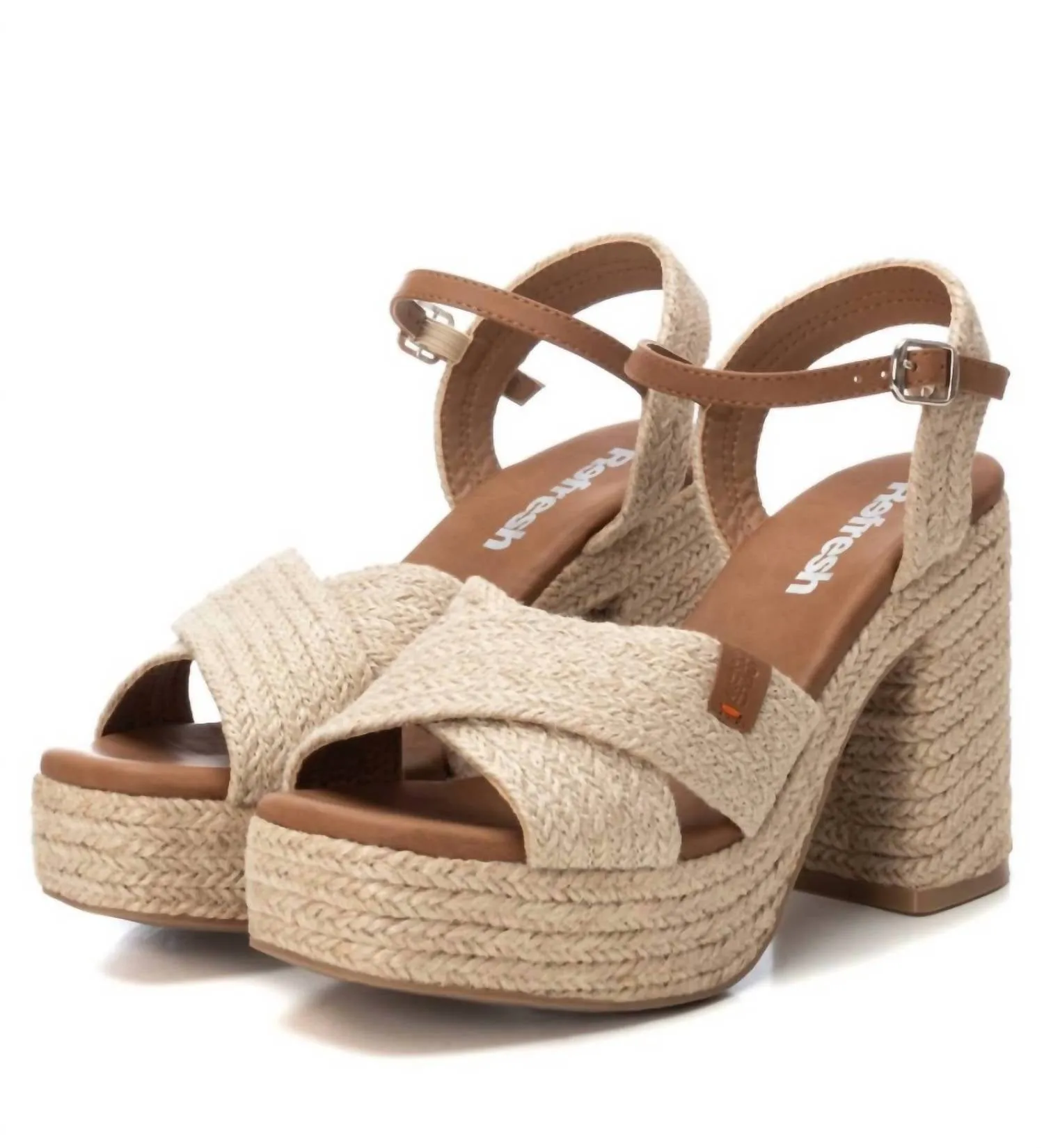 Women's Heeled Sandals In Beige