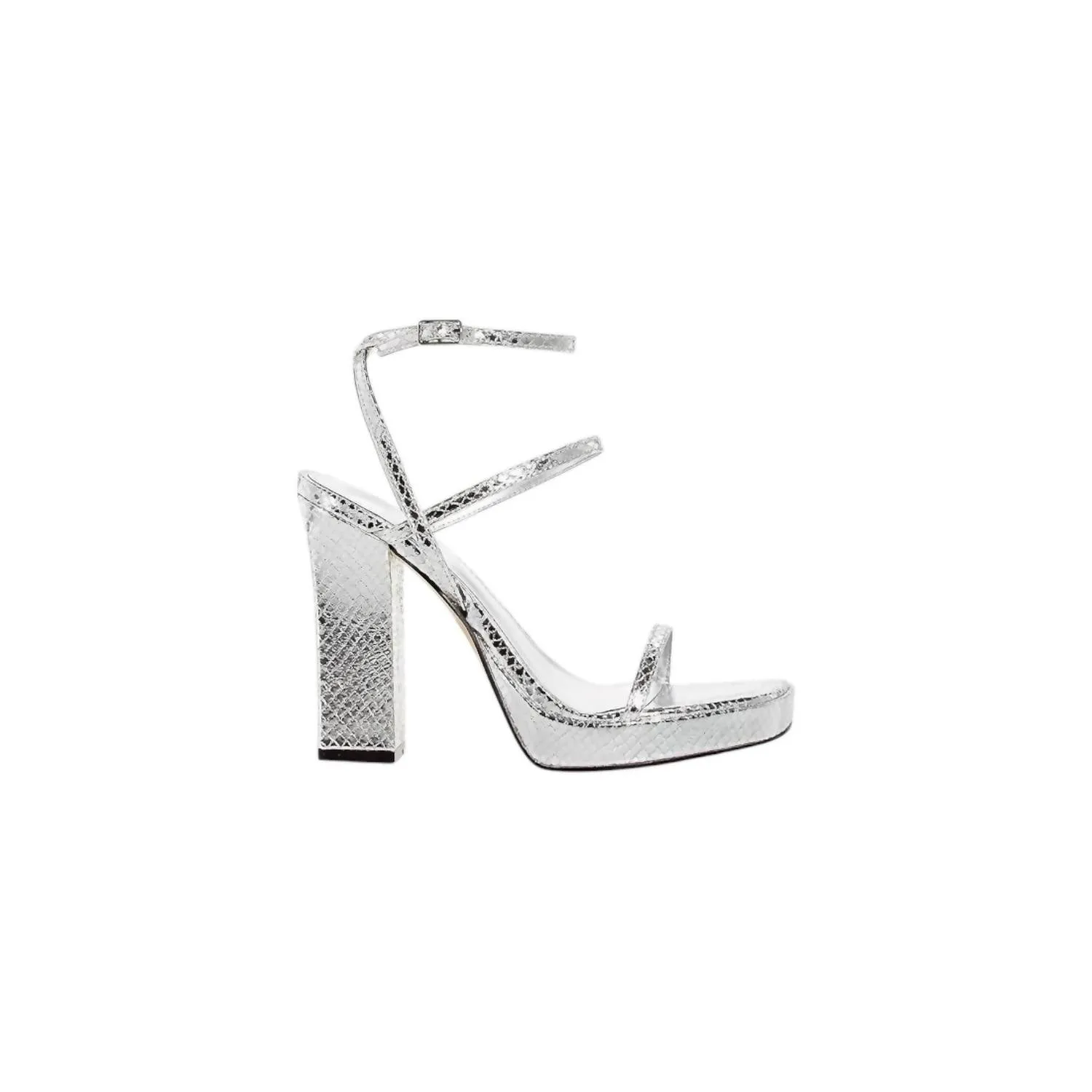 Women's Katin Ankle Strap Heels In Silver