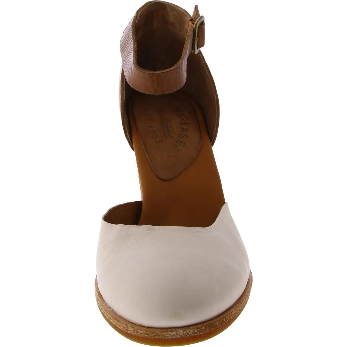 Womens Leather Block Heel Slingback Heels