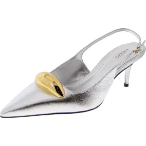 Womens Leather Dressy Slingback Heels