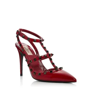 Womens Leather Studded Pumps