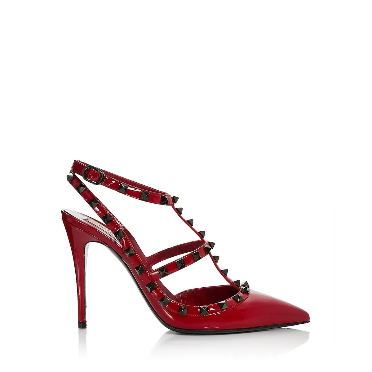 Womens Leather Studded Pumps