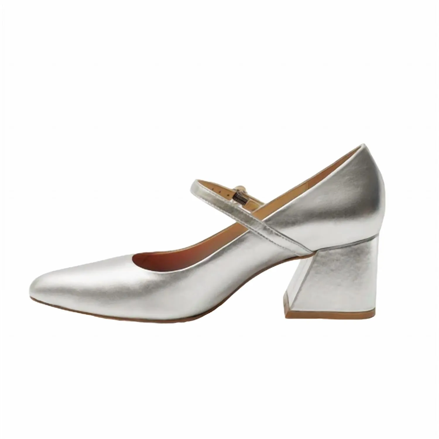 Women's Mary Block Heel In Silver