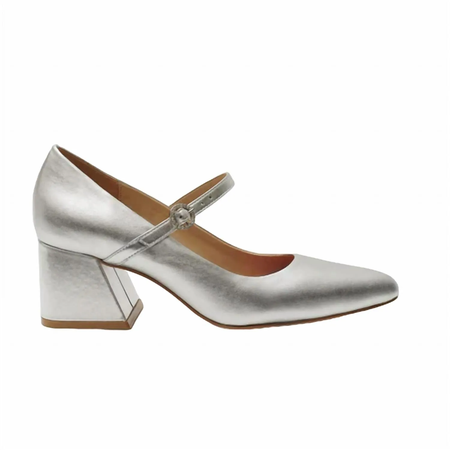 Women's Mary Block Heel In Silver