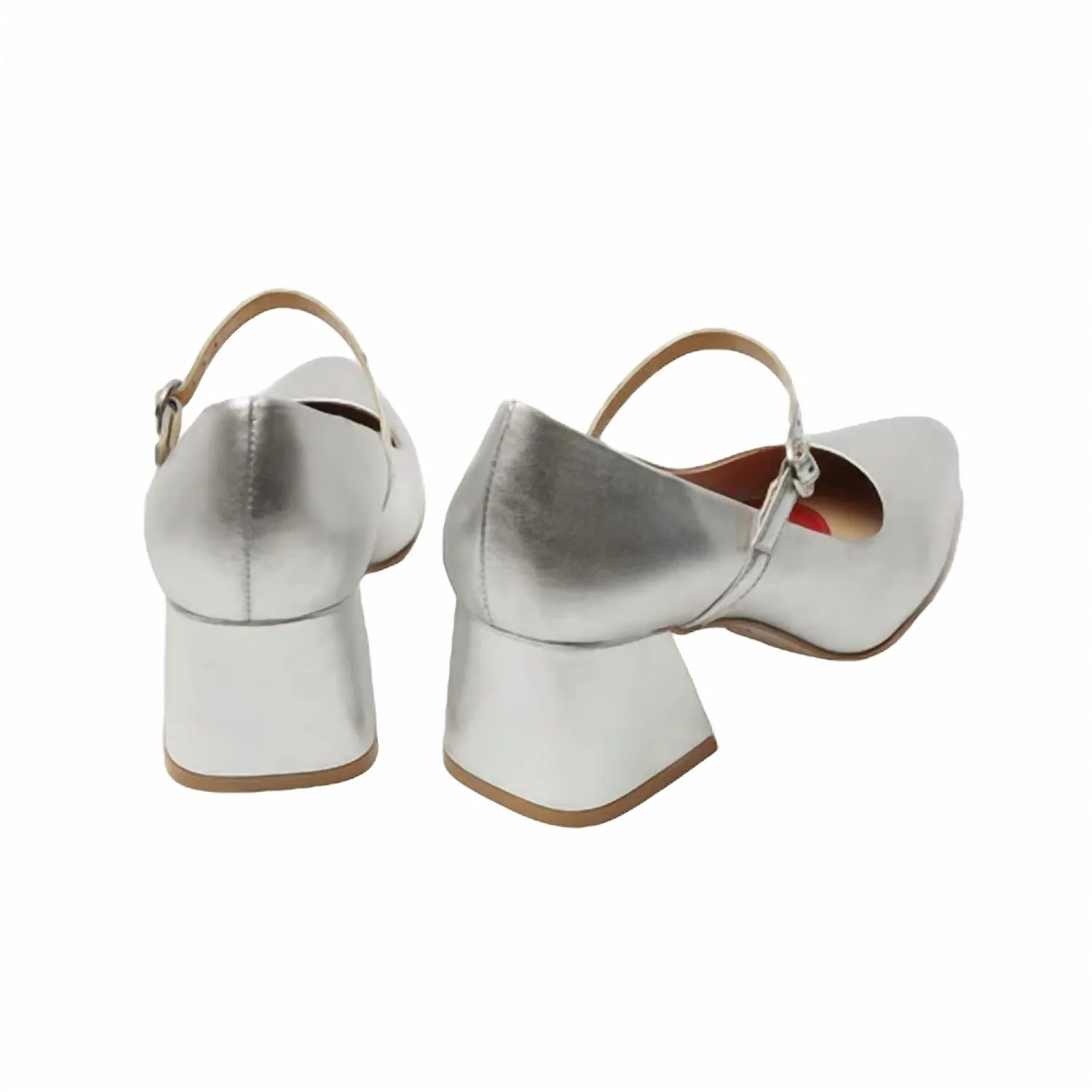 Women's Mary Block Heel In Silver