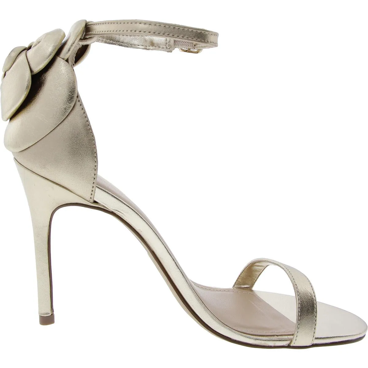 Womens Metallic Leather Ankle Strap
