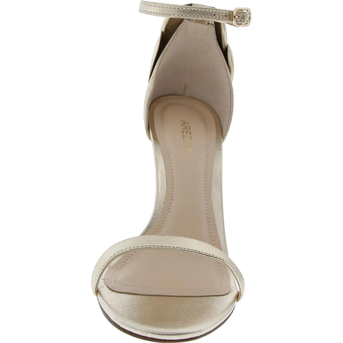 Womens Metallic Leather Ankle Strap