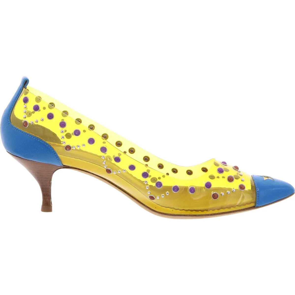Womens Mixed Media Leather Pumps