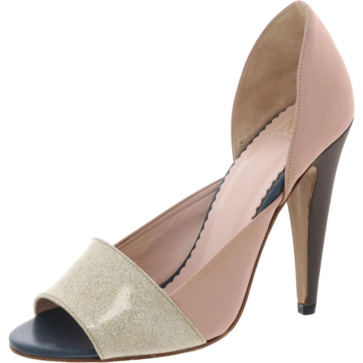 Womens Mixed Media Satin D'Orsay Heels