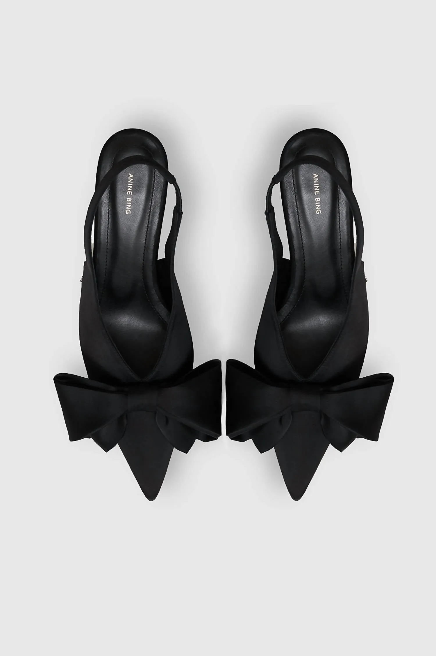 Women's Nina Satin Heels With Bow In Black