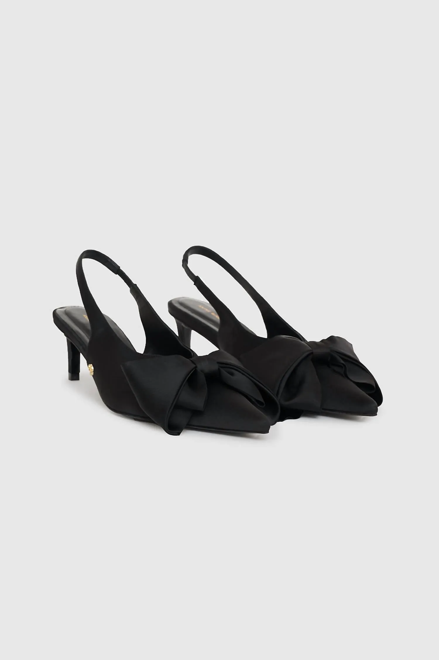 Women's Nina Satin Heels With Bow In Black